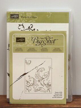 BNDL STAMPIN UP 120045 ELEMENTS OF STYLE STAMPS & 119277 ELEGANT LINES EMBOSSING